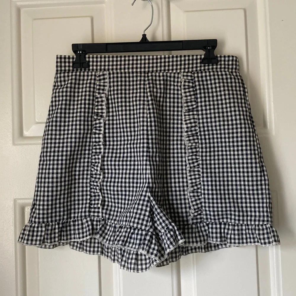 Shein Checkered Ruffle Shorts
